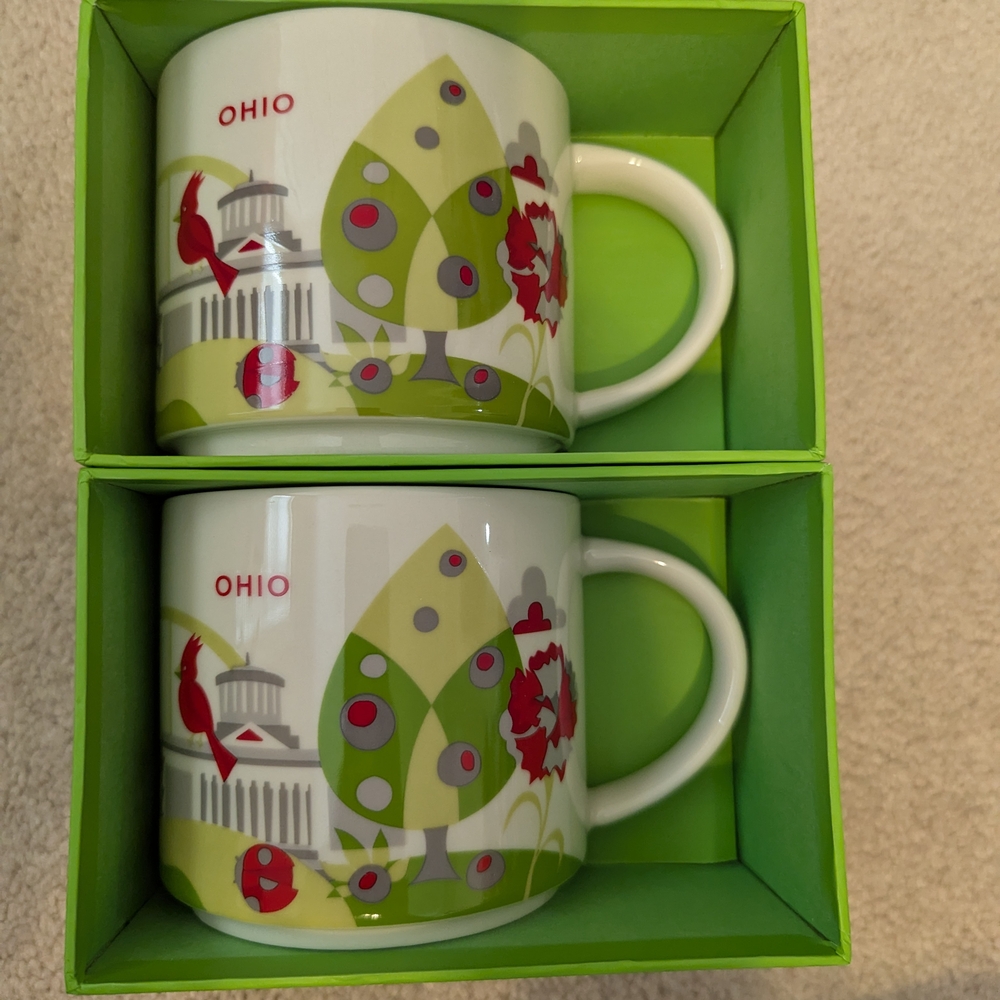 Ohio State Decorative Green and Red Ceramic Mug by